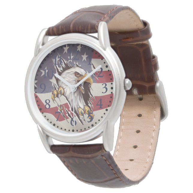 Freedom Örn American Flagga Watch Armbandsur (Vinklad)