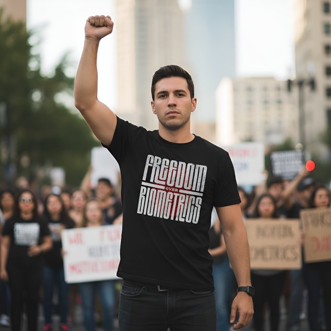 Freedom Over Biometrics - Human Rights T Shirt (Skapare uppladdad)