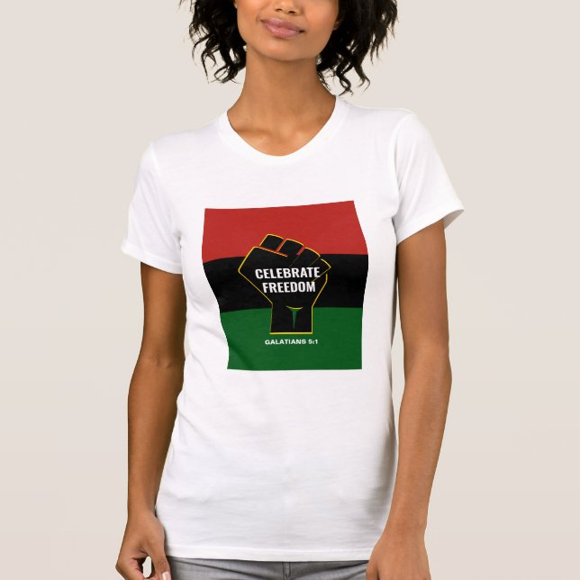FREEDOM Pan African Christian Junetelfte T-Shirt (Framsida)