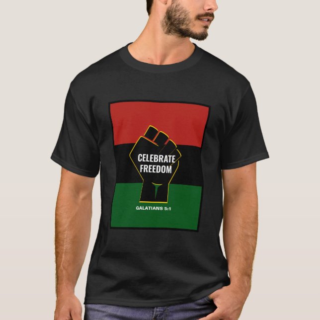 FREEDOM Pan African Christian Junetelfte T Shirt (Framsida)