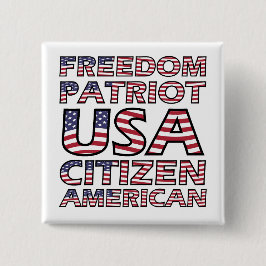 Freedom Patriot Flagga Text Knapp