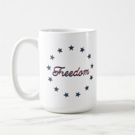Freedom Patriotic America 250 Stars Design Kaffemugg