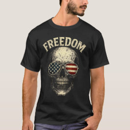 Freedom Patriotic Skull USA T Shirt