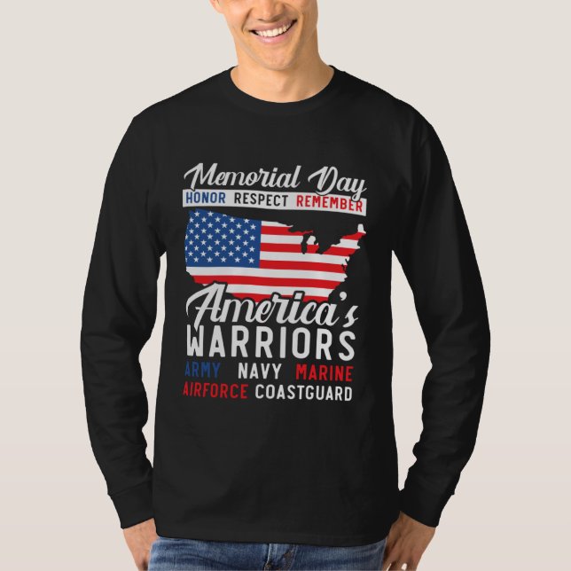 Freedom Patriotic Veteran USA Flag American Memori T Shirt (Framsida)