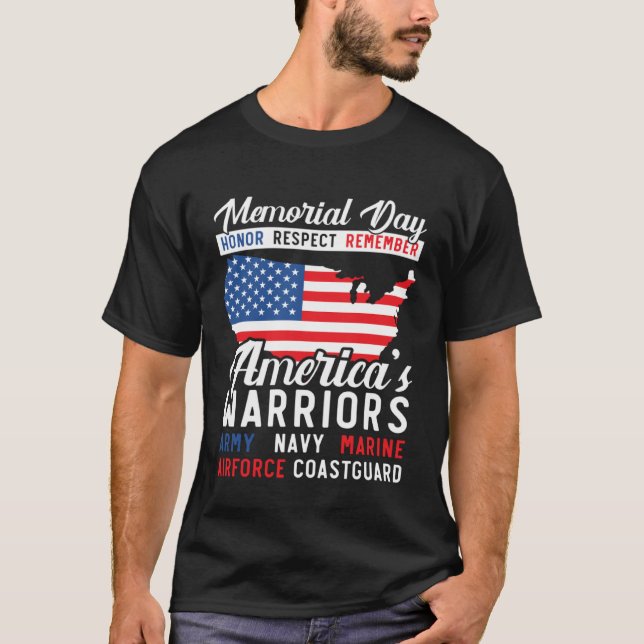 Freedom Patriotic Veteran USA Flag American Memori T Shirt (Framsida)