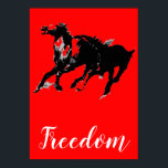 Freedom Red Black Pop Art Runbooks Poster<br><div class="desc">Black White Pop Art Running Horse Silhouette/Digital Animal/Horse Art - Horse Head Artwork</div>