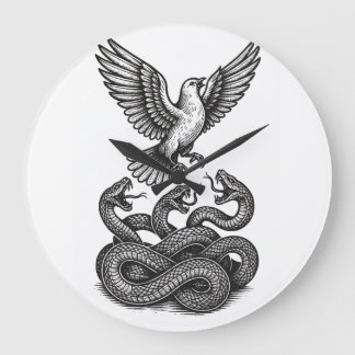 Freedom Rises: Dove vs. Viper Clock Art Stor Klocka