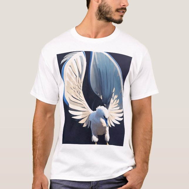 Freedom Rising Dove Tattoo | Black & White  T Shirt (Framsida)