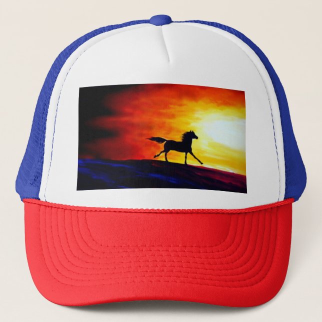 Freedom RunHorse Template White Red Blue Keps (Framsida)