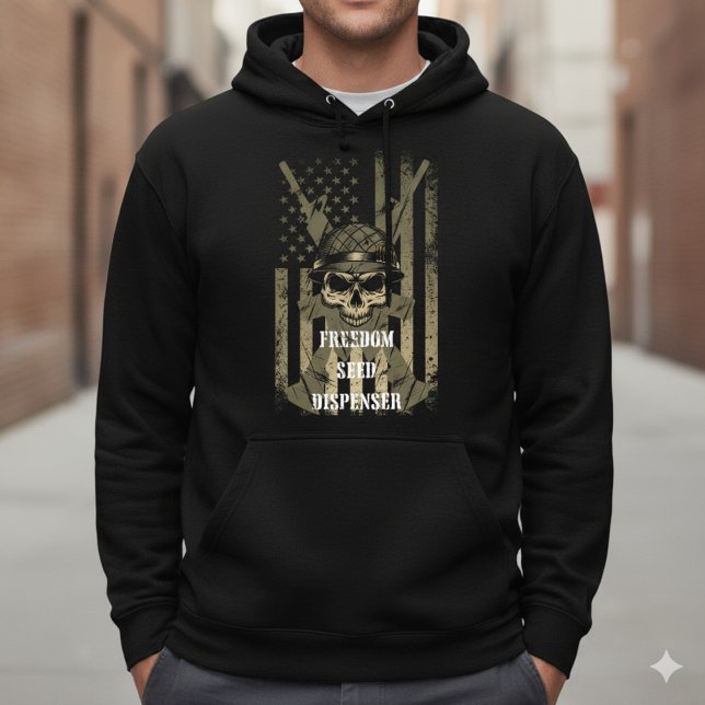 Freedom Seed Dispenser Patriotic Skull Hoodie (Skapare uppladdad)