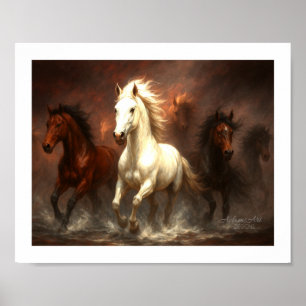 Freedom Springa - Majestic Horses Galloping Poster