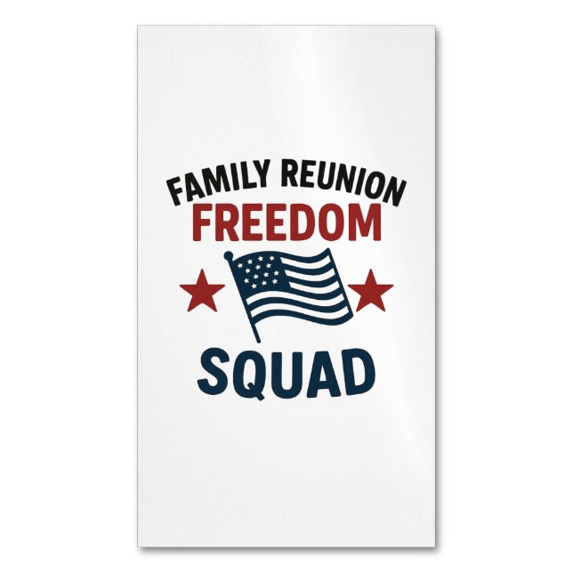 Freedom Squad Family Reunion Shirt – USA Patriotic Magnetiska Visitkort (Framsida vertikal)