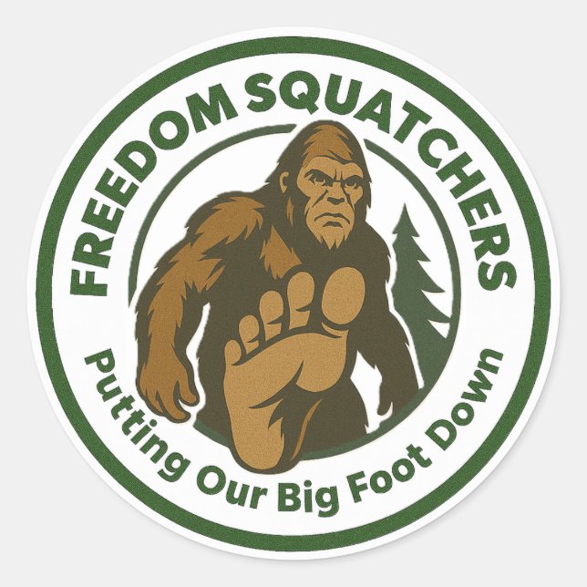 Freedom Squatchers Stickers (round) Runt Klistermärke (Framsida)