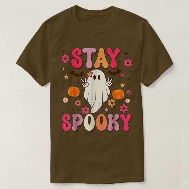 Freedom Stanna vid Spooky Cute Halloween Ghost Fla T Shirt (Design framsida)
