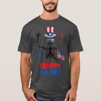 Freedom Sten, Skeleton 4 juli, Retro 4:e av T Shirt