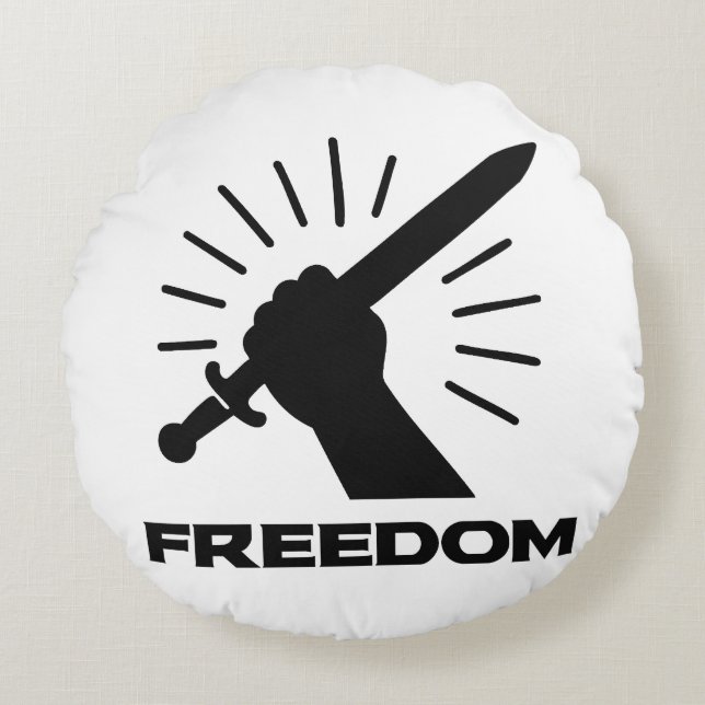 freedom sword graphic rund kudde (Framsidan)