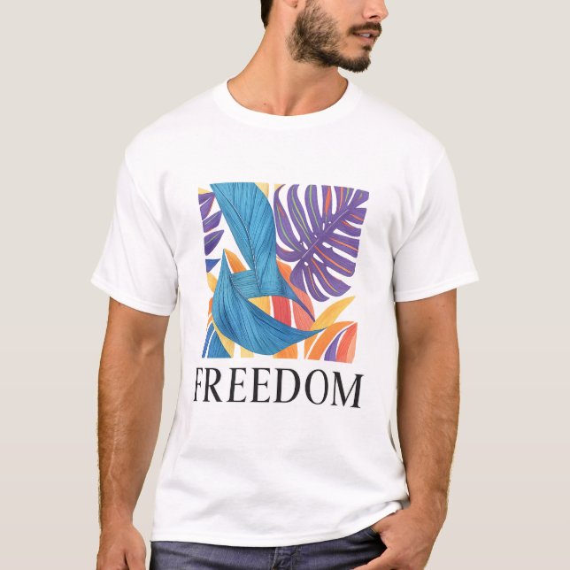 Freedom T-Shirt - Fet grafik Tee för självutvisnin (Framsida)