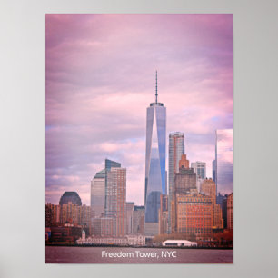 Freedom Torn Manhattan New York Cityscape Poster