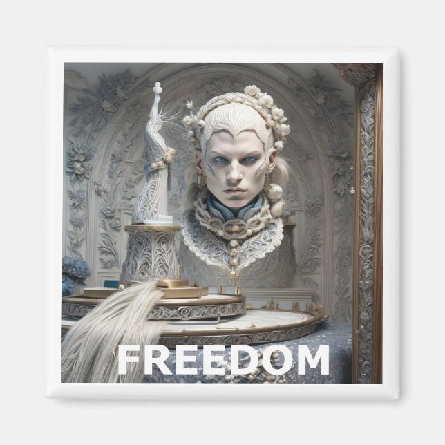 Freedom Woman Fantasy Art Magnet (Framsidan)