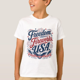 FreedomFireworksUSA–Vintage Patriotisk 4:e Juli T Shirt
