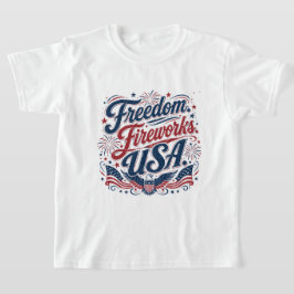 FreedomFireworksUSA–Vintage Patriotisk 4:e Juli T Shirt