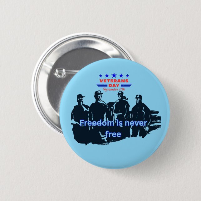 Freedom's Defenders baby blue Knapp (Framsida & baksida)