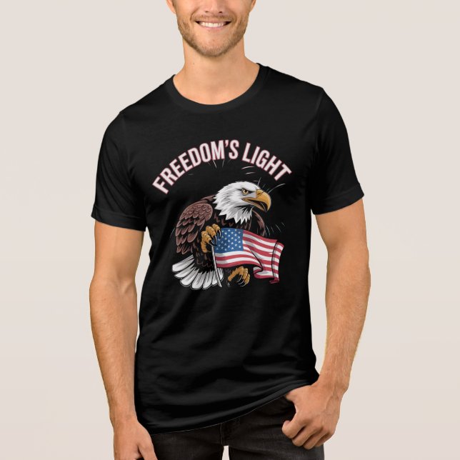 Freedom's Light Örn USA T-Shirt (Framsida)