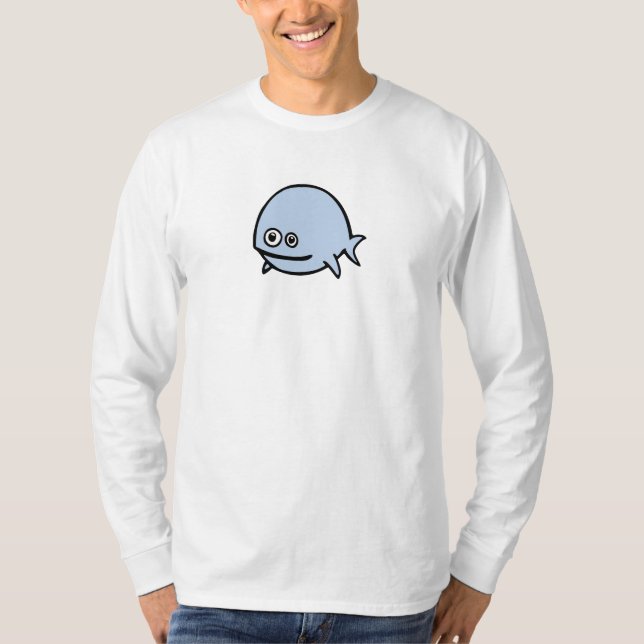 FreeDos fisk - blått T-shirt (Framsida)