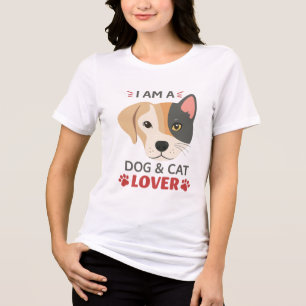 Freefit I AM A Hund & Cat Lover Women's Tri-Blend T Shirt
