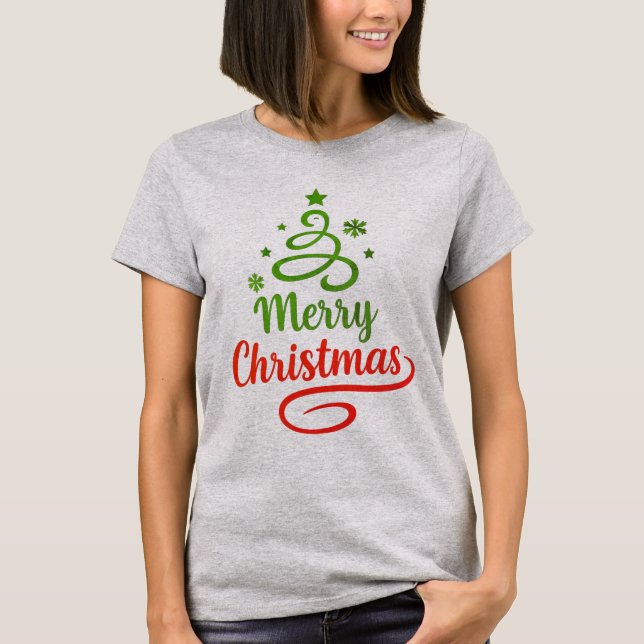 Freefit Merry Christmas Tee | Women’s Holiday Cot  (Framsida)