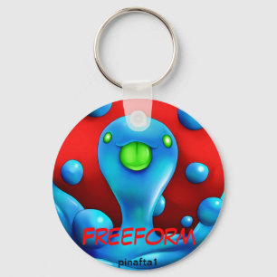 Freeform lyckliga Keychain Nyckelring