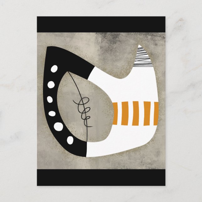 Freeform - Orange Svart och Vitt Postkort Vykort (Framsida)