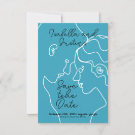 Freehand linear drawing of a couple in love spara datumet