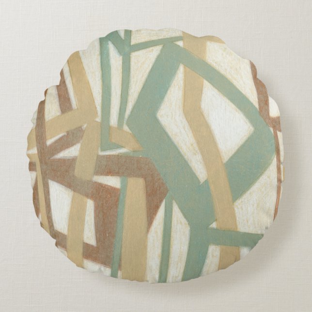 Freehand Painting av Norman Wyatt Rund Kudde (Framsidan)