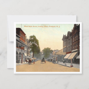 Freehold NJ Väster Main St 1910s Vykort