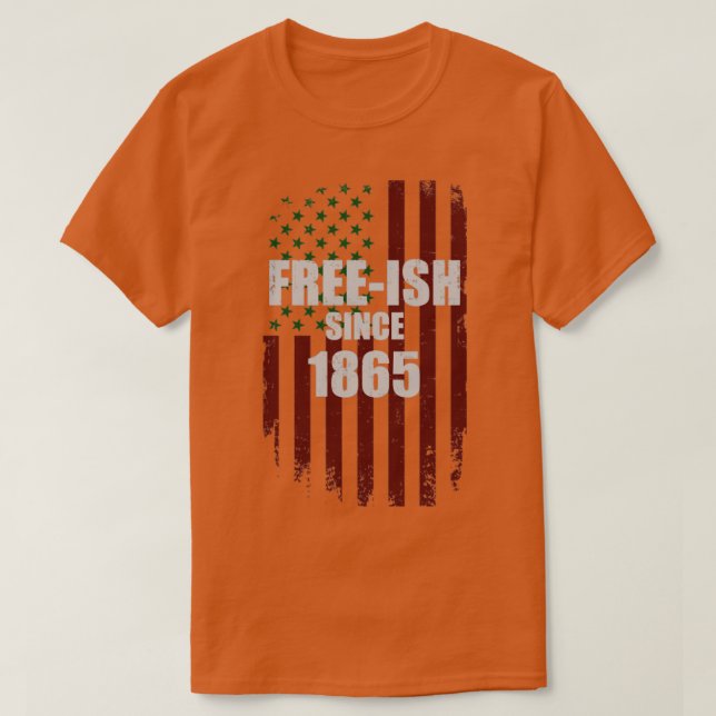 Freeish sedan 1865 afrikansk amerikansk flagga för t shirt (Design framsida)