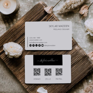 Freelance Affärskort Pengarar Payment Scan QR Code Visitkort