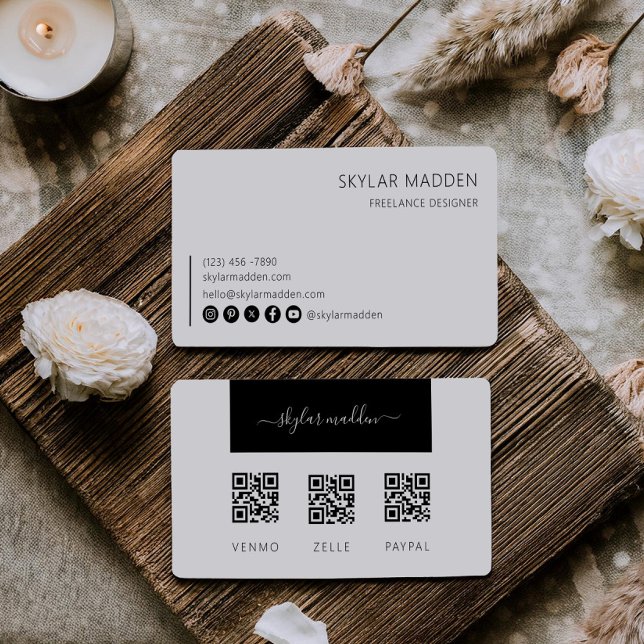 Freelance Affärskort Pengarar Payment Scan QR Code Visitkort (Skapare uppladdad)