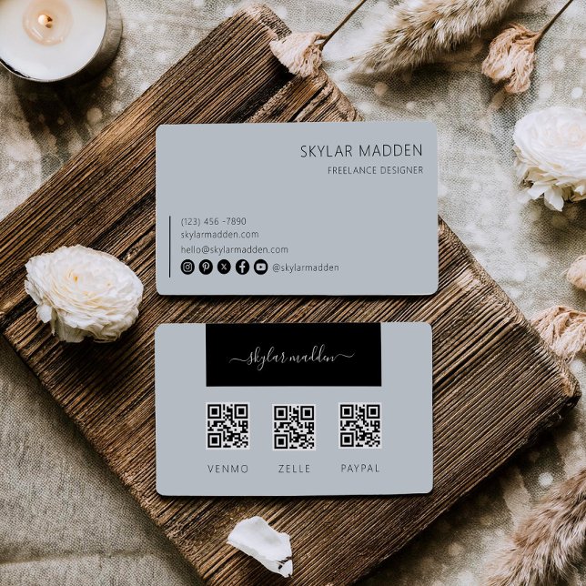 Freelance Affärskort Pengarar Payment Scan QR Code Visitkort (Skapare uppladdad)