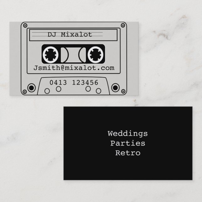 Freelance DJ Disk Jockey party retro Music Visitkort (Fram/baksida)