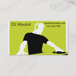 Freelance DJ Disk Jockey snyggt lime green Music Visitkort