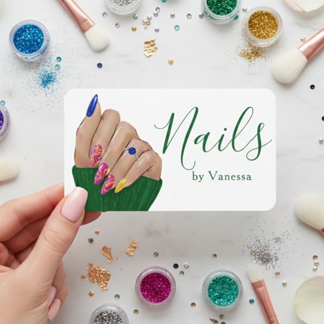 Freelance Nail Technician Manicurist Branding Visitkort (Skapare uppladdad)