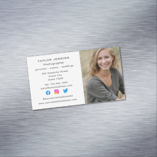 Freelance Photograf Social Media Headshot Photo Magnetiska Visitkort