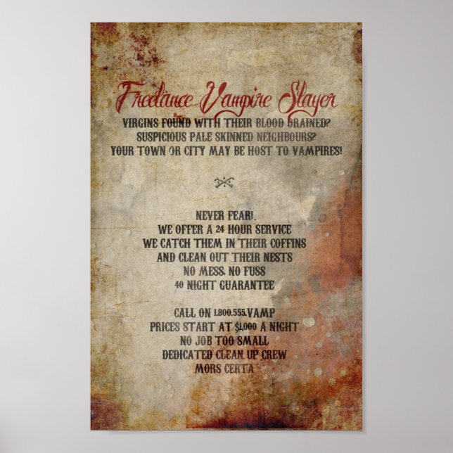 Freelance Vampire Sayer Poster (Framsidan)