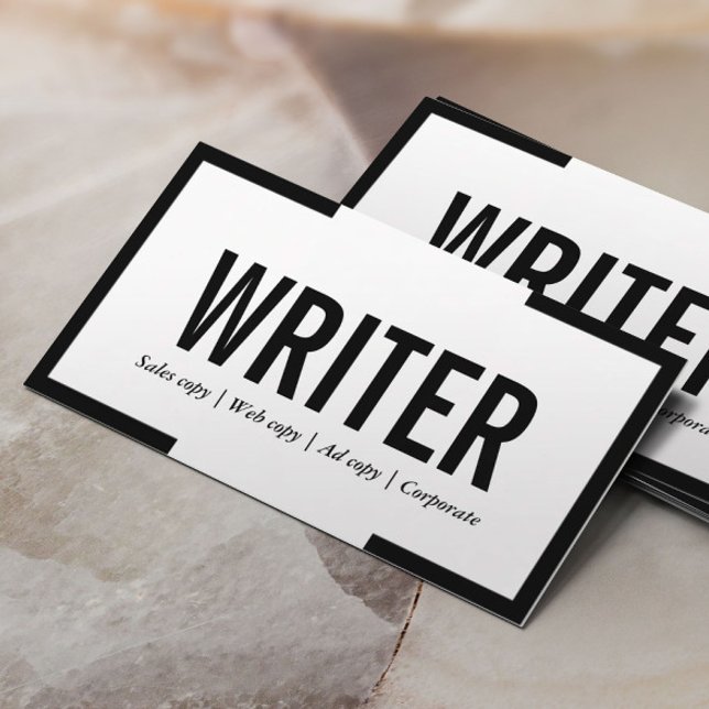 Freelance Writer Bold Text Black Gräns Visitkort (Skapare uppladdad)