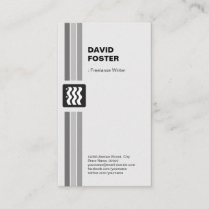 Freelance Writer - Modern Black White Visitkort