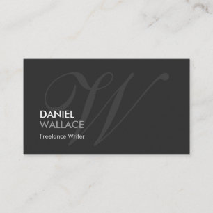 Freelance Writer - Modern Swash Monogram Visitkort