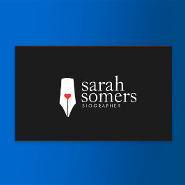 Freelance Writer och Novelist Calligraphy Pen Logo Visitkort