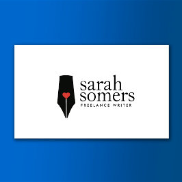 Freelance Writer och Novelist Calligraphy Pen Logo Visitkort