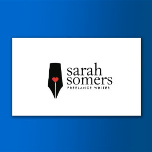 Freelance Writer och Novelist Calligraphy Pen Logo Visitkort